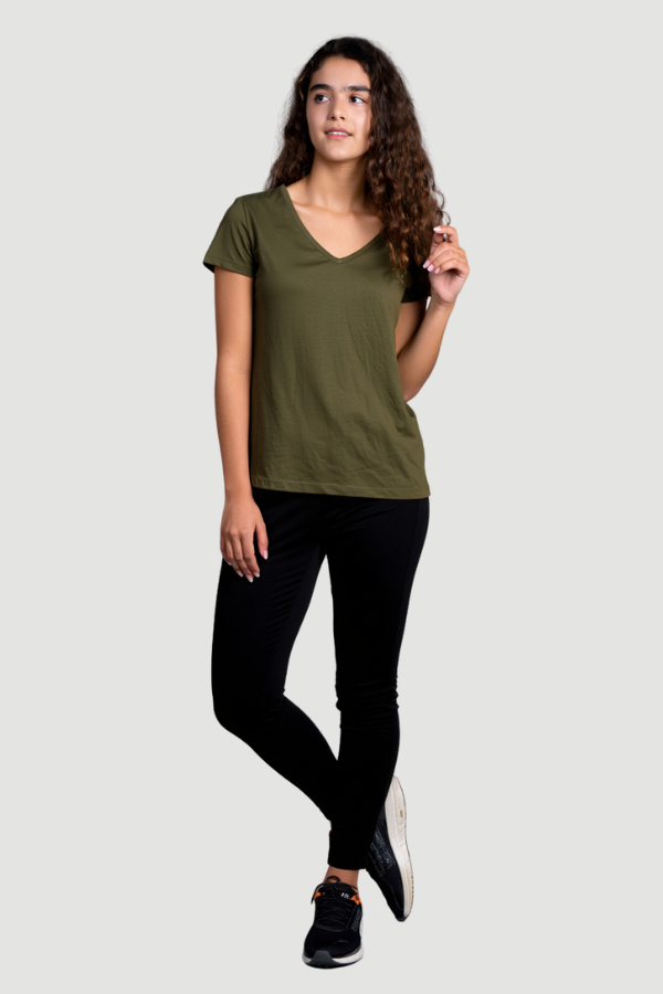 זאיה 15 ZAYA טריקו וי צבע זית