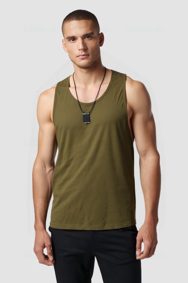 גופיית טריקו צבע זית 100% כותנה ZAYA