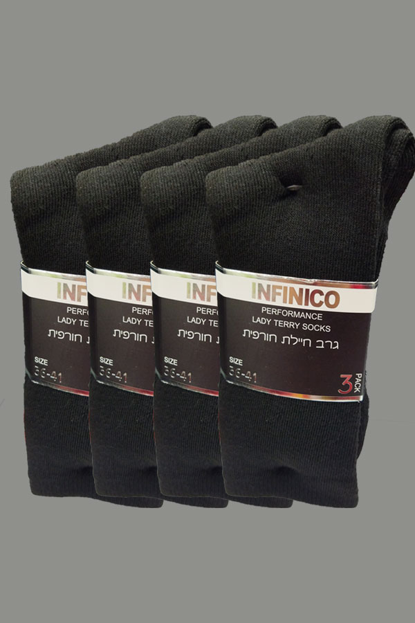 מארז 12 זוג גרבי צבא חיילות שחור