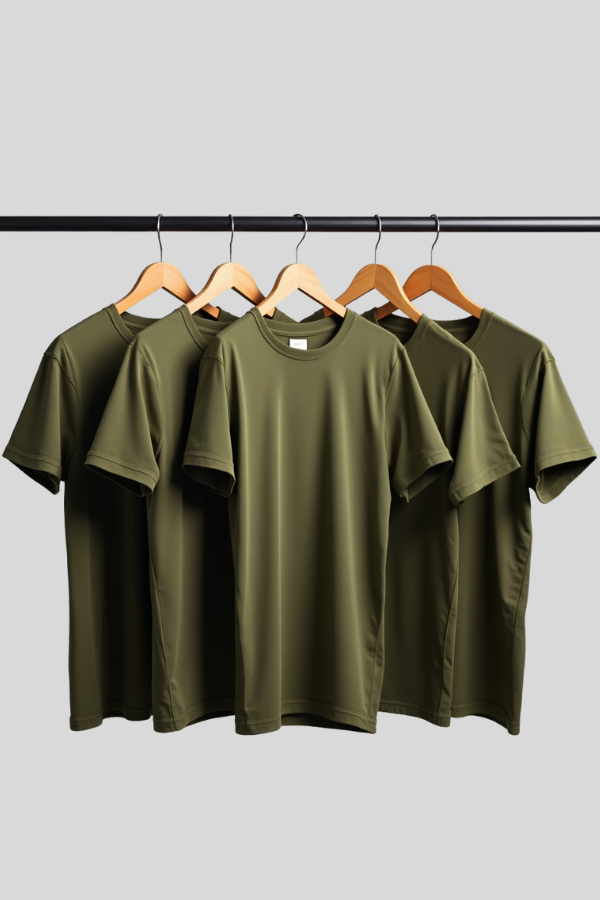 זאיה 11 מארז 5 חולצות טריקו זית ZAYA